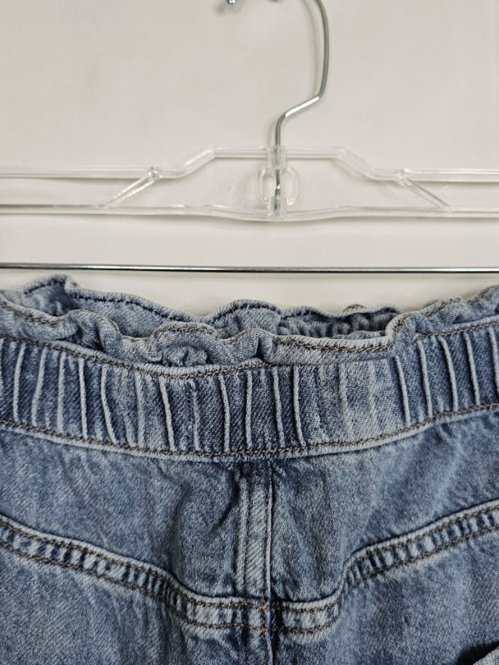 LANE BRYANT Pull On Jean Shorts MEDIUM WASH BLUE Denim size 16 High Rise Midi - Picture 7 of 7